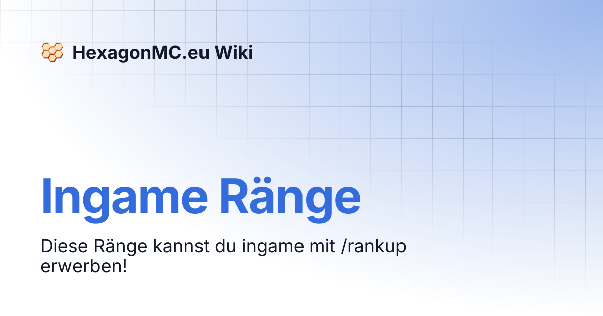 Ingame Ränge | HexagonMC.eu Wiki
